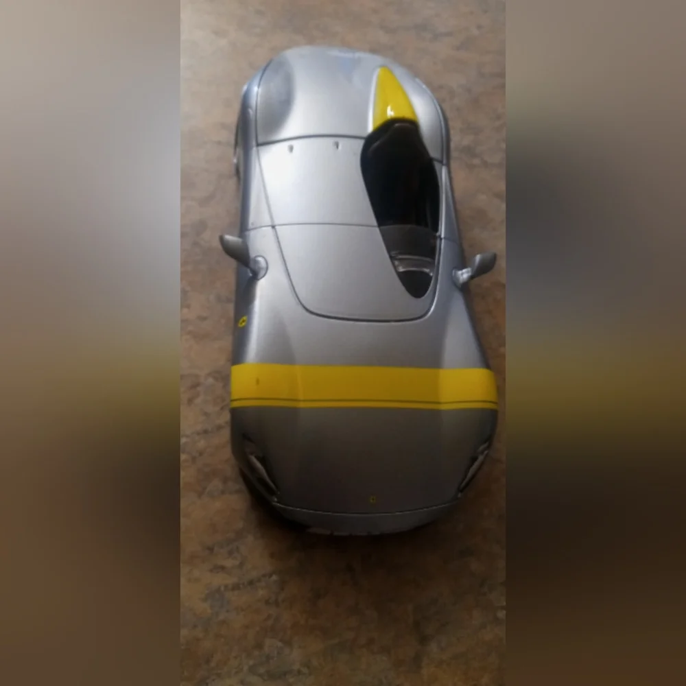 Ferrari monza sp1 Silver and Yellow Sports Car Toy - Kids Toy 1:18